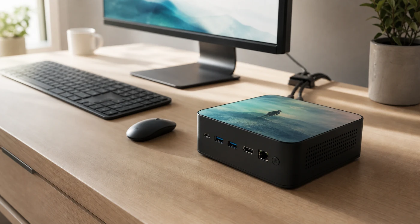 TOPC M5 in a compact desktop setup